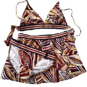 Striped 3 pc Swimsuit Bathing Suit Fits 6 8